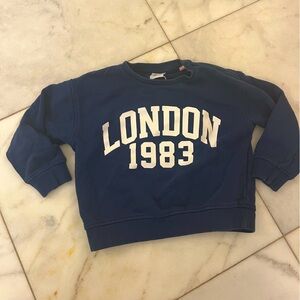 Zara Kids Navy Blue 'London 1983' Sweatshirt